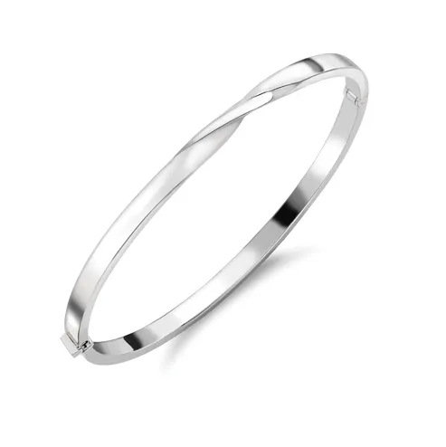 18ct White Gold Ribbon Wrap Bangle