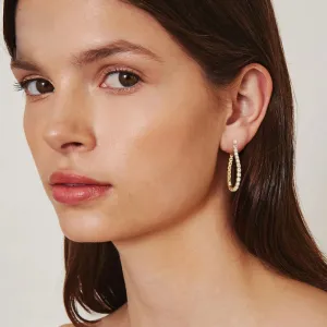 925 Sterling Silver and Zircon Hoop Earrings for Women