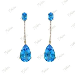 Blue Topaz Dangle Earrings