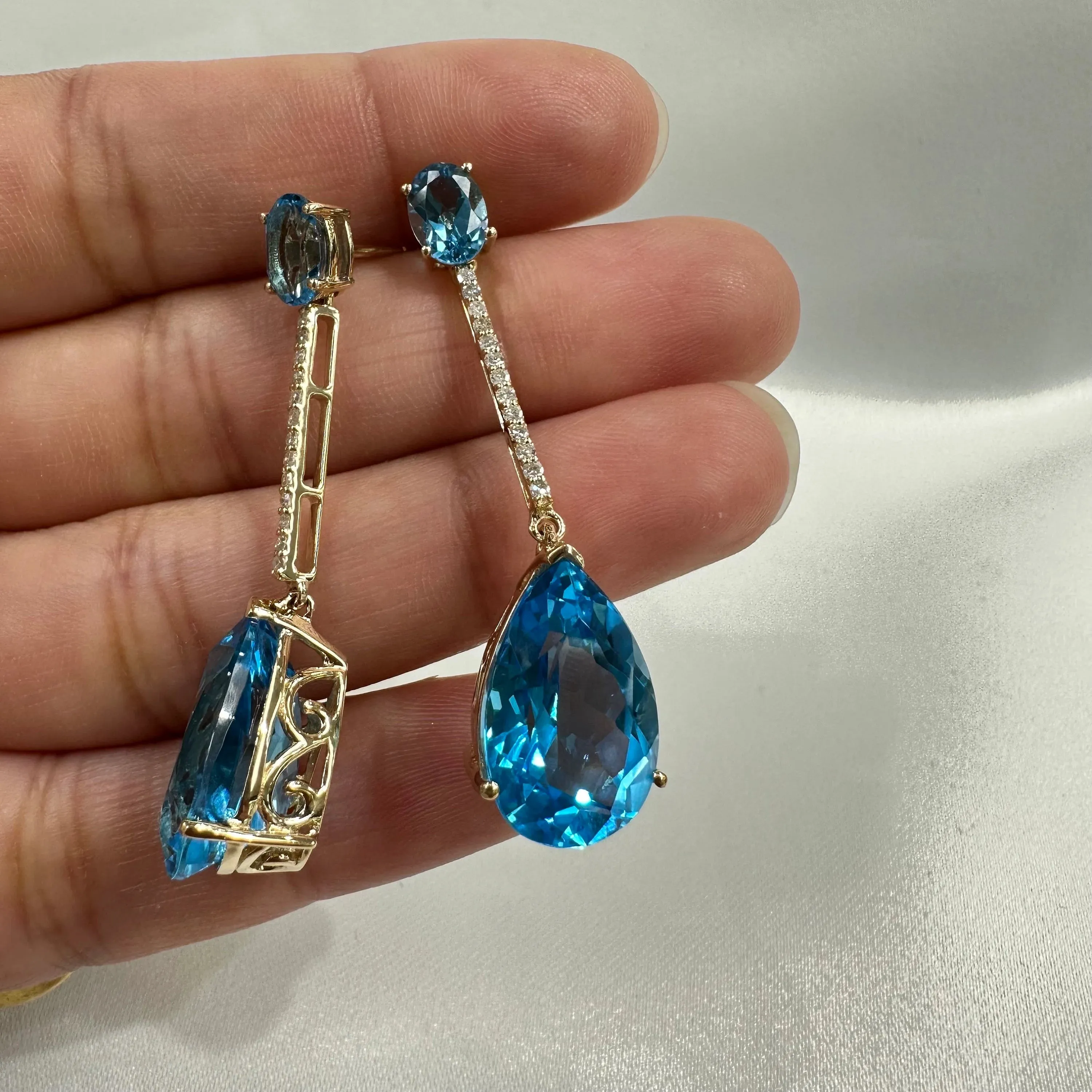 Blue Topaz Dangle Earrings