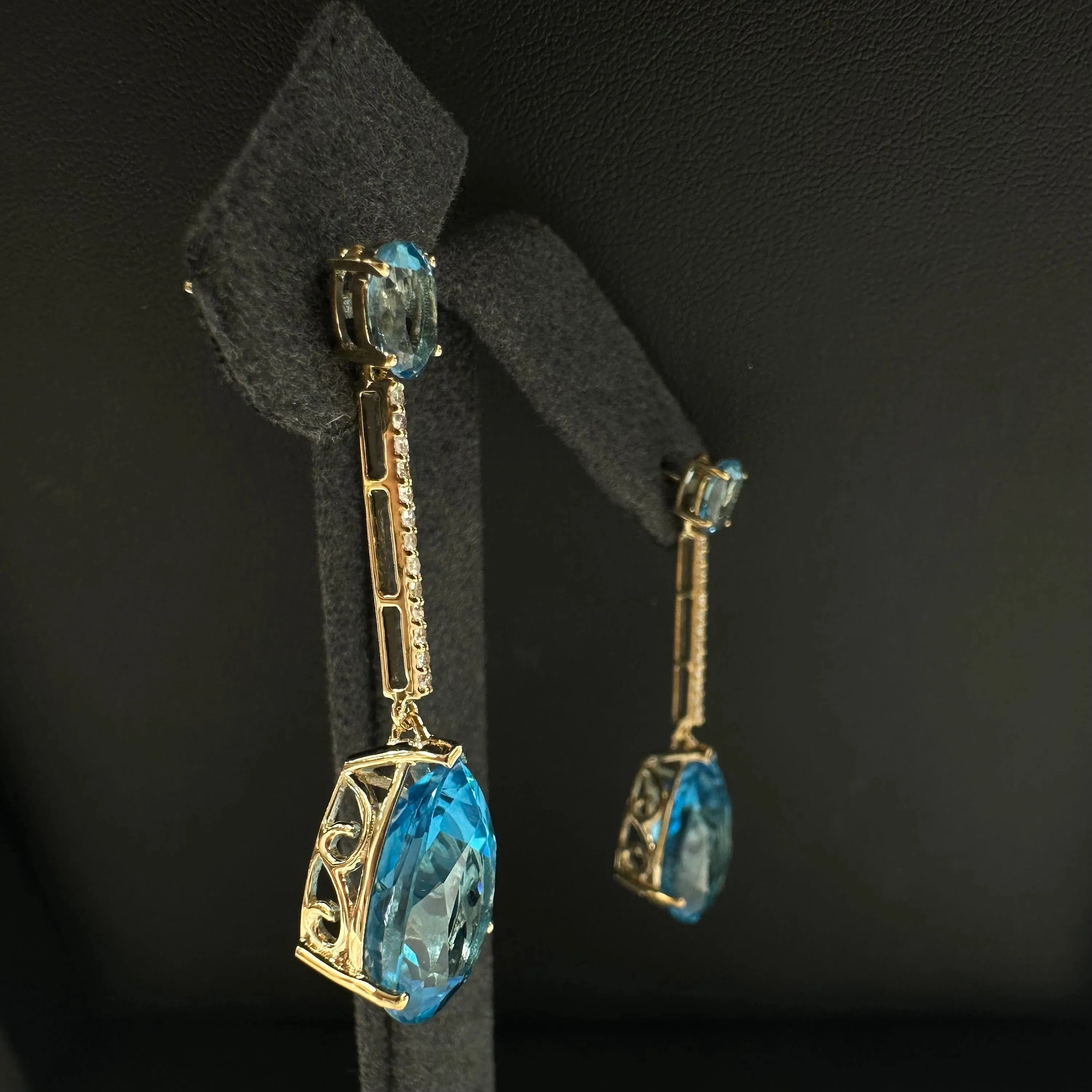 Blue Topaz Dangle Earrings