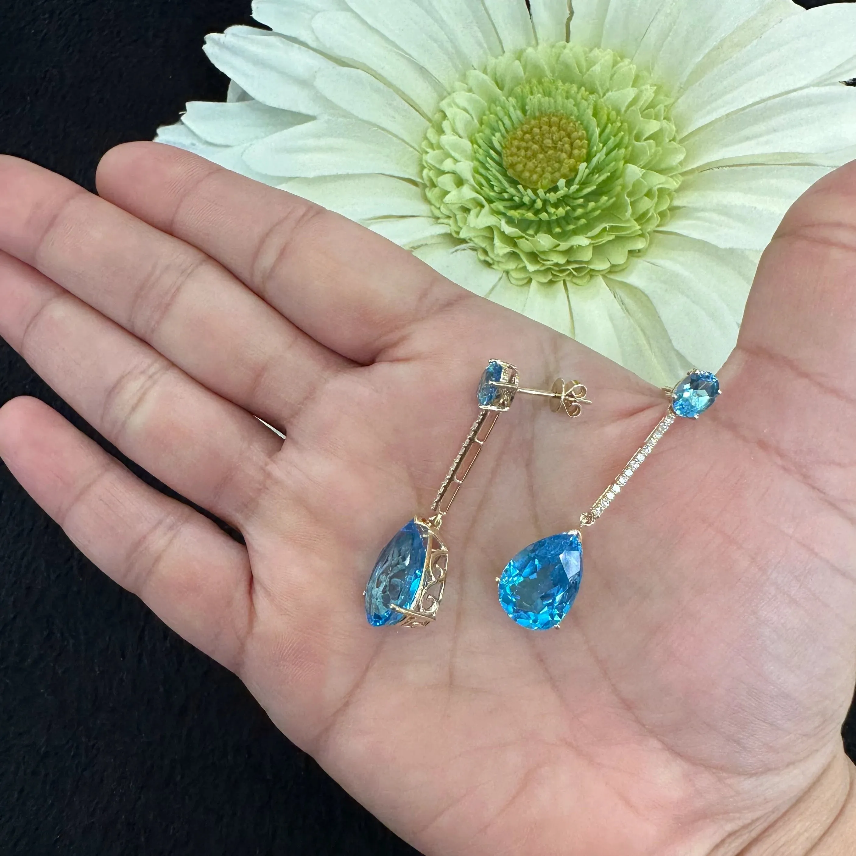Blue Topaz Dangle Earrings