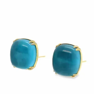 Blue Topaz Stud Earrings
