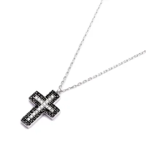 CELESTE WHITE GOLD CROSS NECKLACE