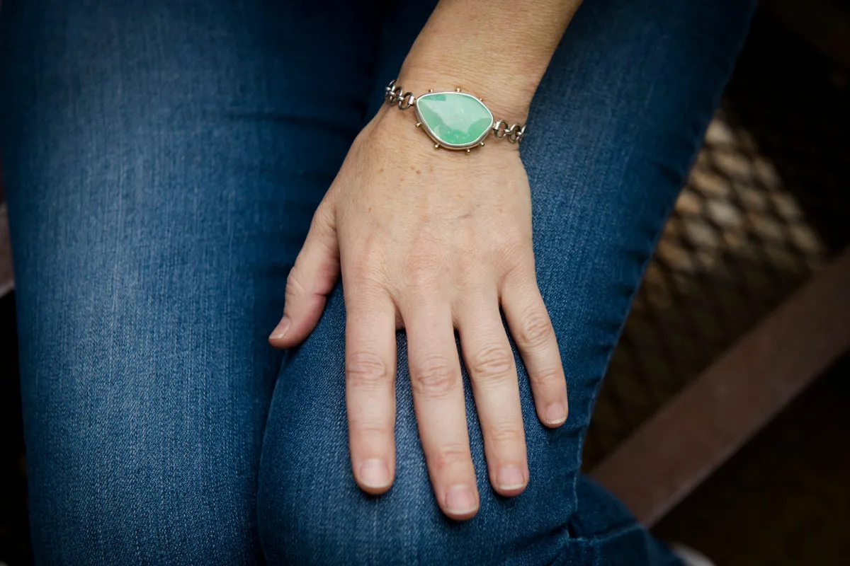 Ceres Turquoise Mountain Bracelet in Silver & 14k Gold