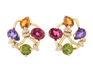 Chanel 'Venitienne' Gemstone and Diamond Earrings in 18K Gold