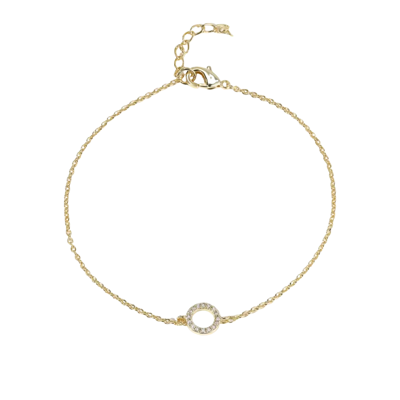 Circle Gemstone Gold Bracelet