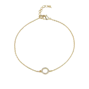 Circle Gemstone Gold Bracelet