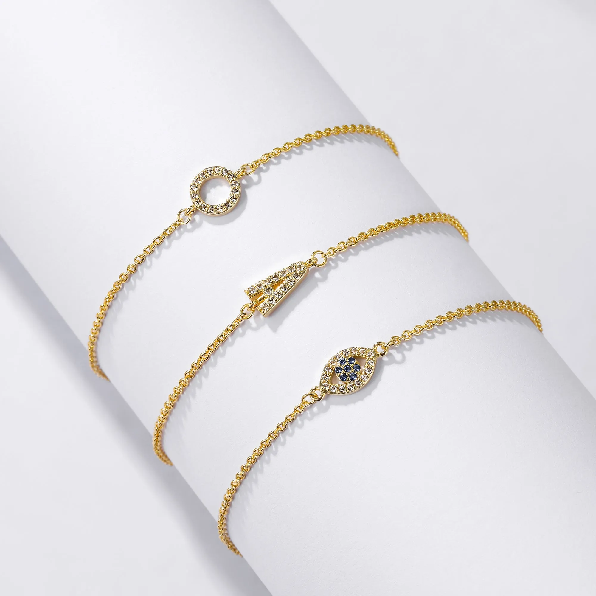 Circle Gemstone Gold Bracelet