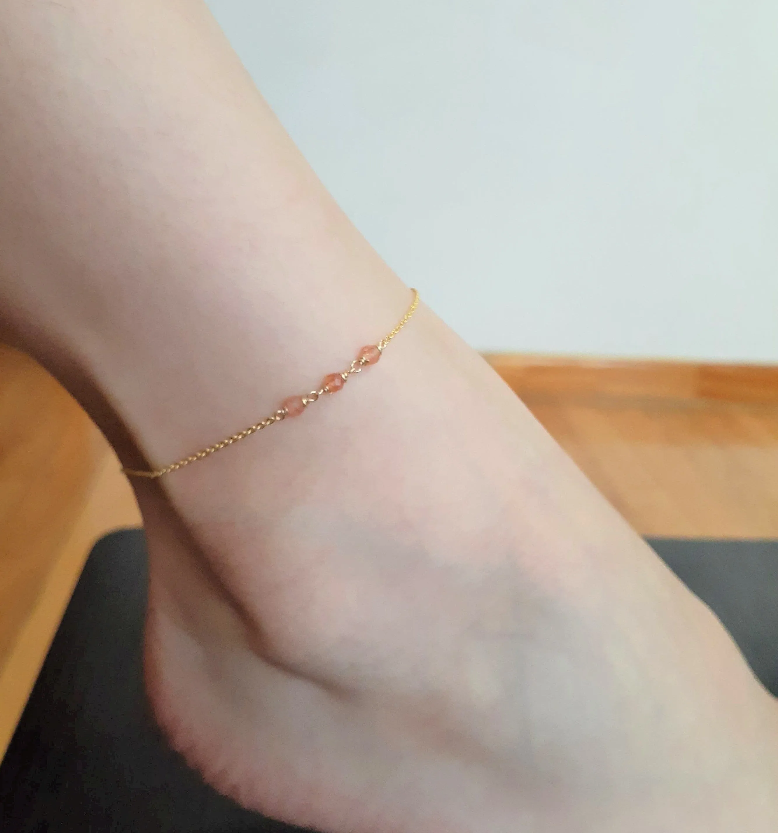 Dainty Sunstone Anklet