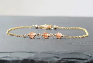 Dainty Sunstone Anklet