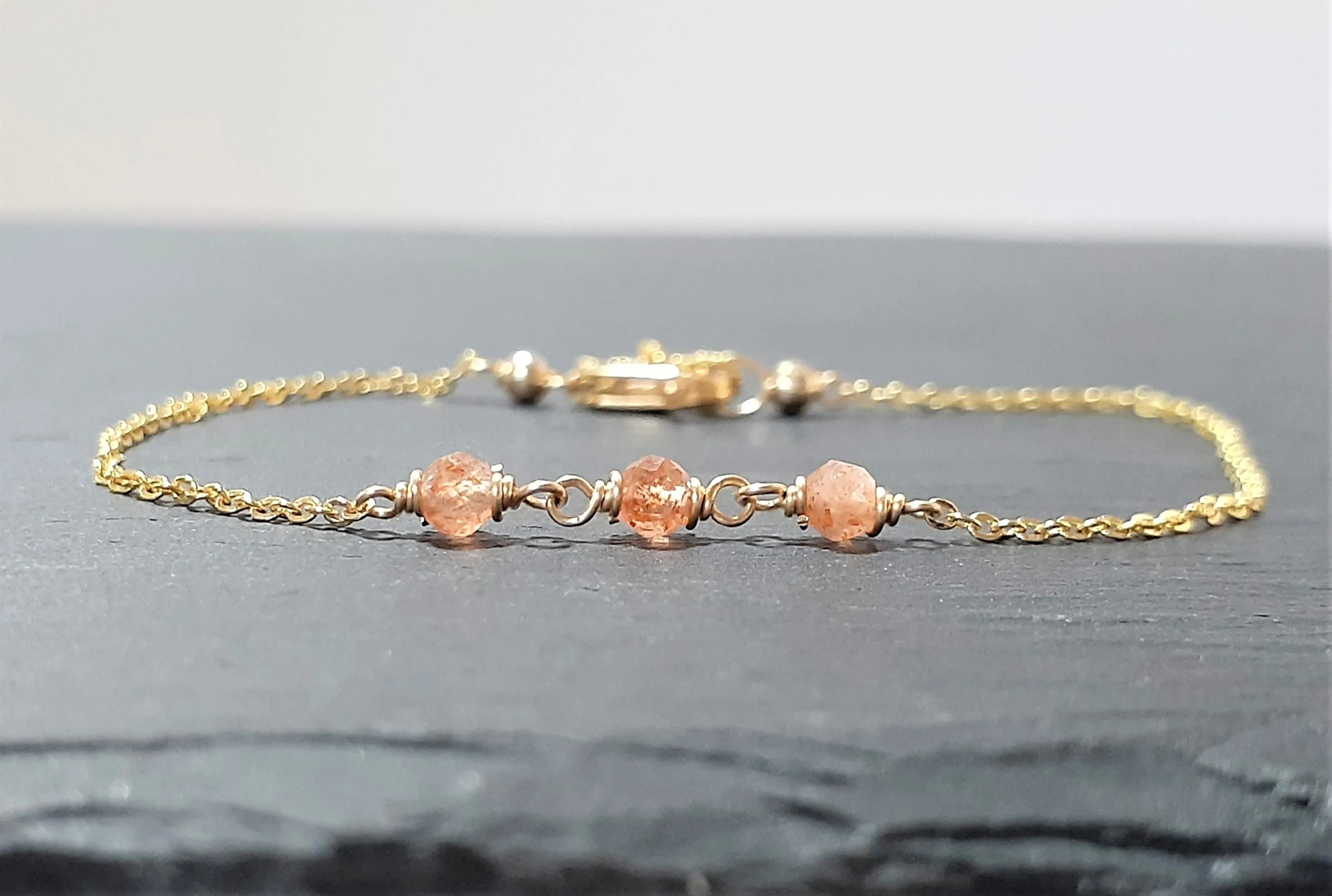 Dainty Sunstone Anklet