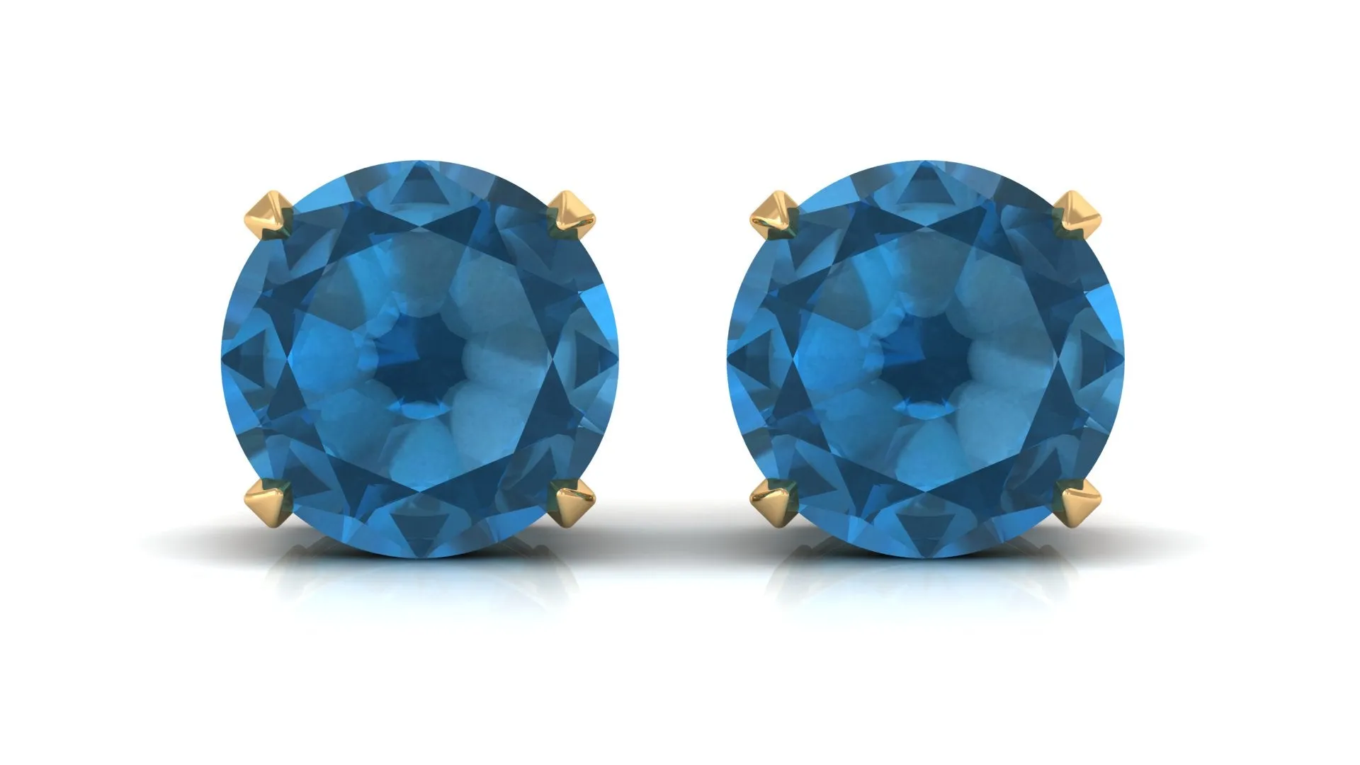 December Birthstone 4.25 CT London Blue Topaz Solitaire Stud Earrings