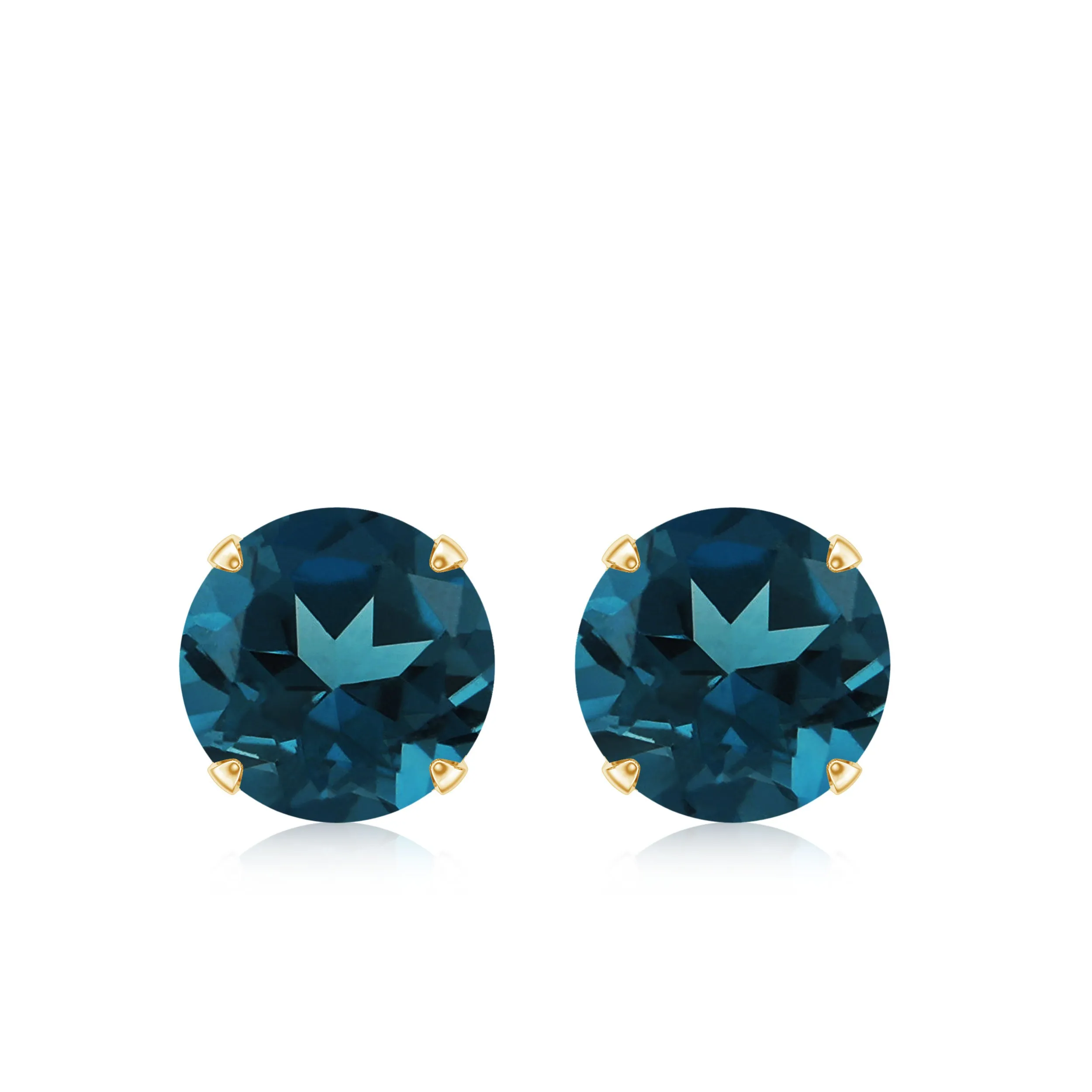 December Birthstone 4.25 CT London Blue Topaz Solitaire Stud Earrings