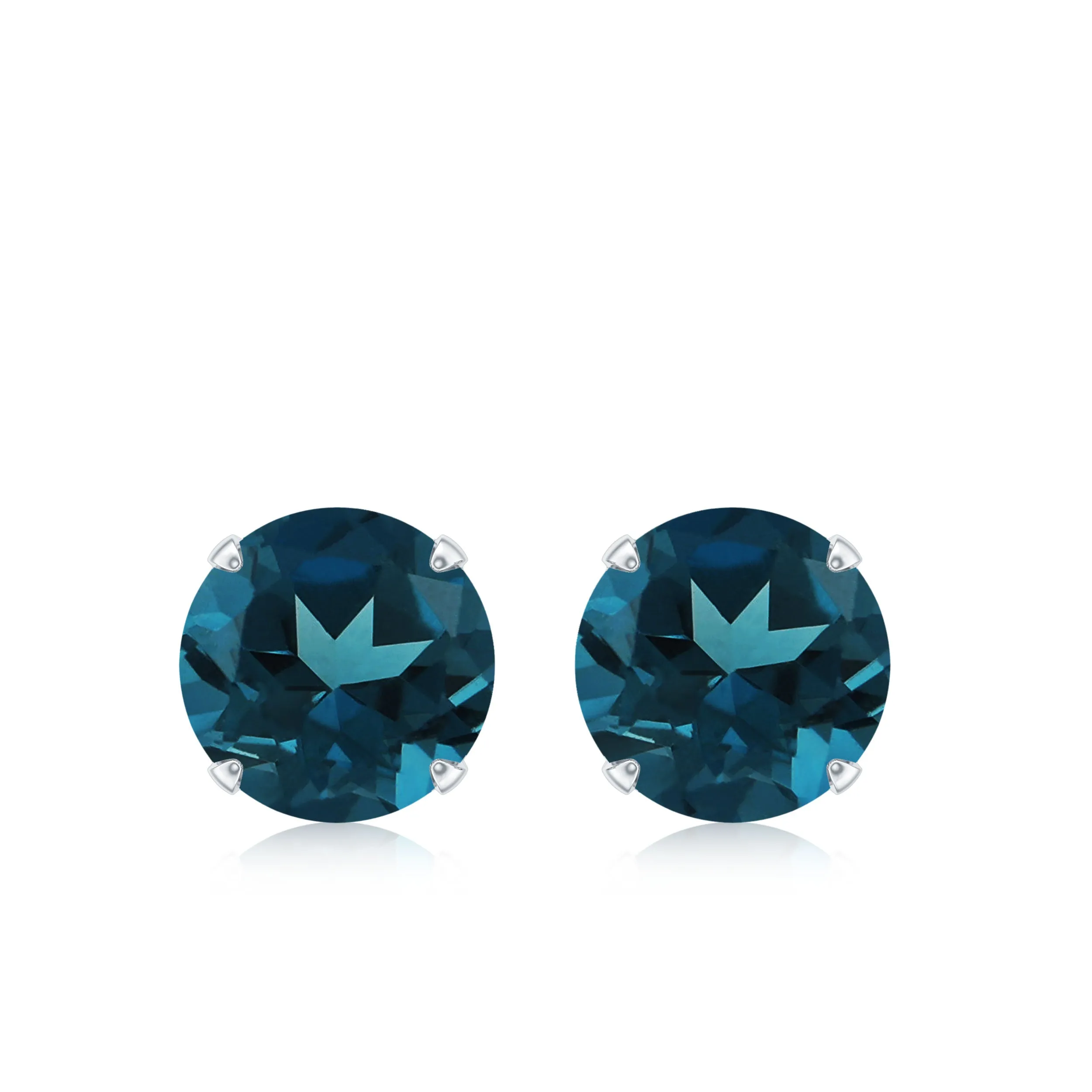 December Birthstone 4.25 CT London Blue Topaz Solitaire Stud Earrings