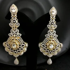 Designer Long Zircon/AD Earring 13633-0704