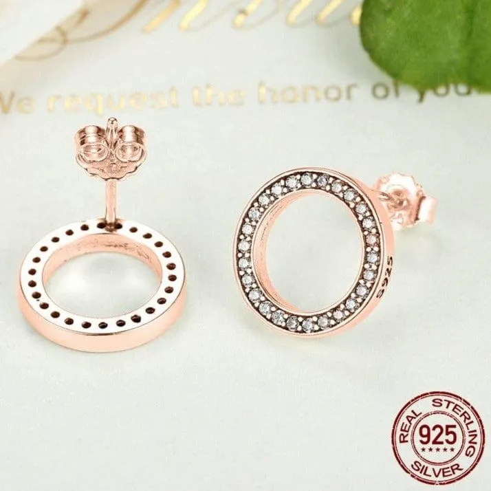 Eternal Circle Earrings - Sterling Silver & Rose Gold