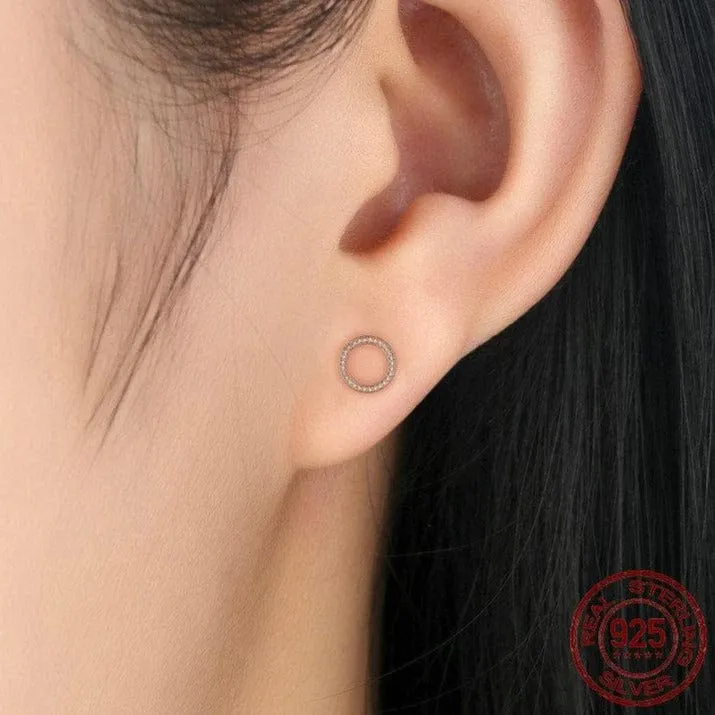 Eternal Circle Earrings - Sterling Silver & Rose Gold