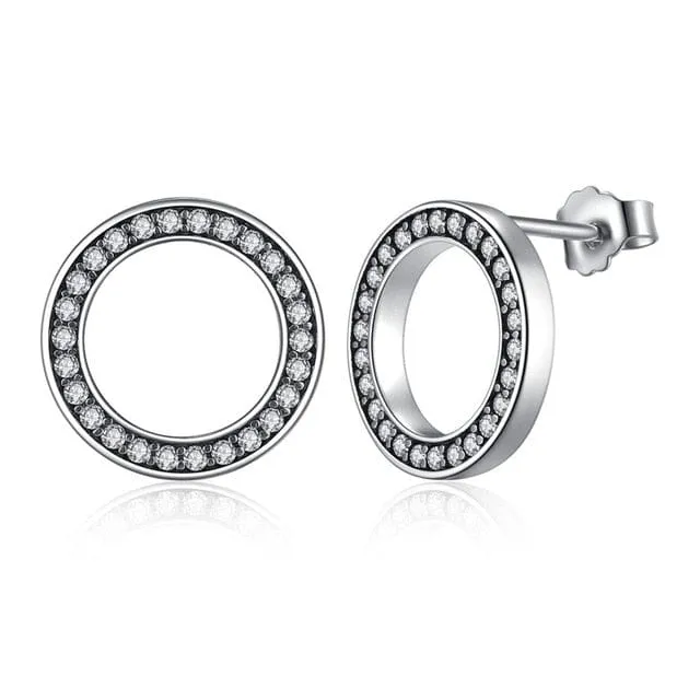 Eternal Circle Earrings - Sterling Silver & Rose Gold