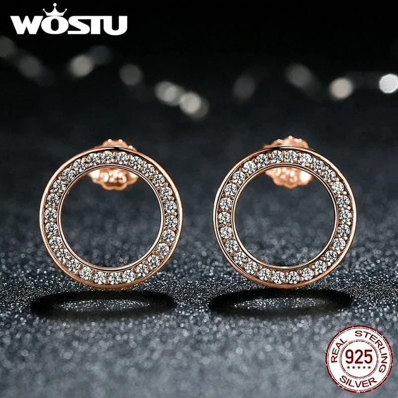 Eternal Circle Earrings - Sterling Silver & Rose Gold