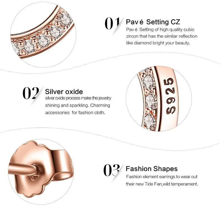 Eternal Circle Earrings - Sterling Silver & Rose Gold