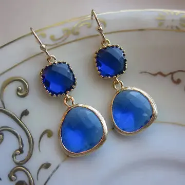 Gem Double Drop Earrings