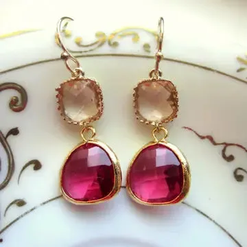 Gem Double Drop Earrings