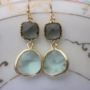 Gem Double Drop Earrings