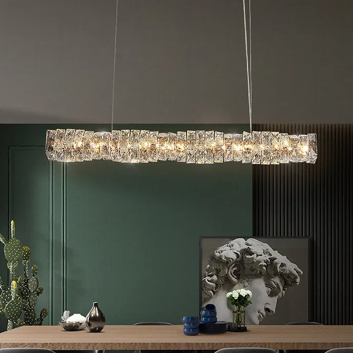LED Modern Crystal Glass Bar Shape Pendant Light