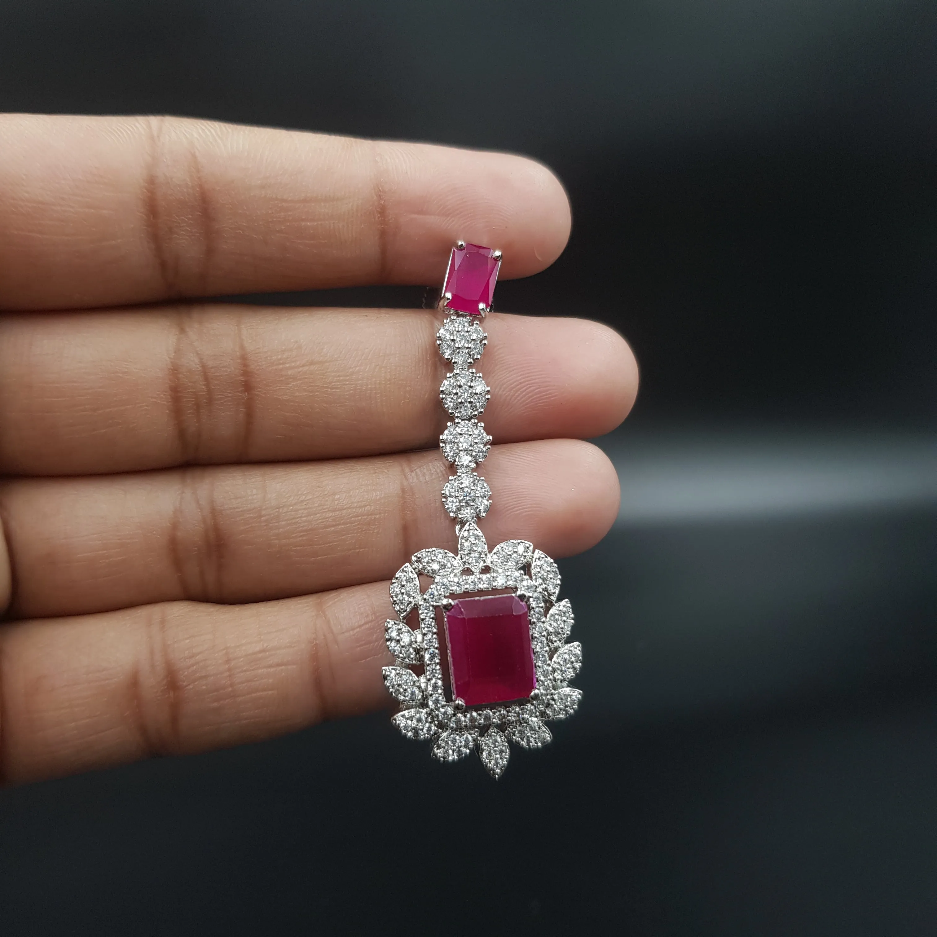 Long Neck Zircon/AD Necklace Set 10560-28