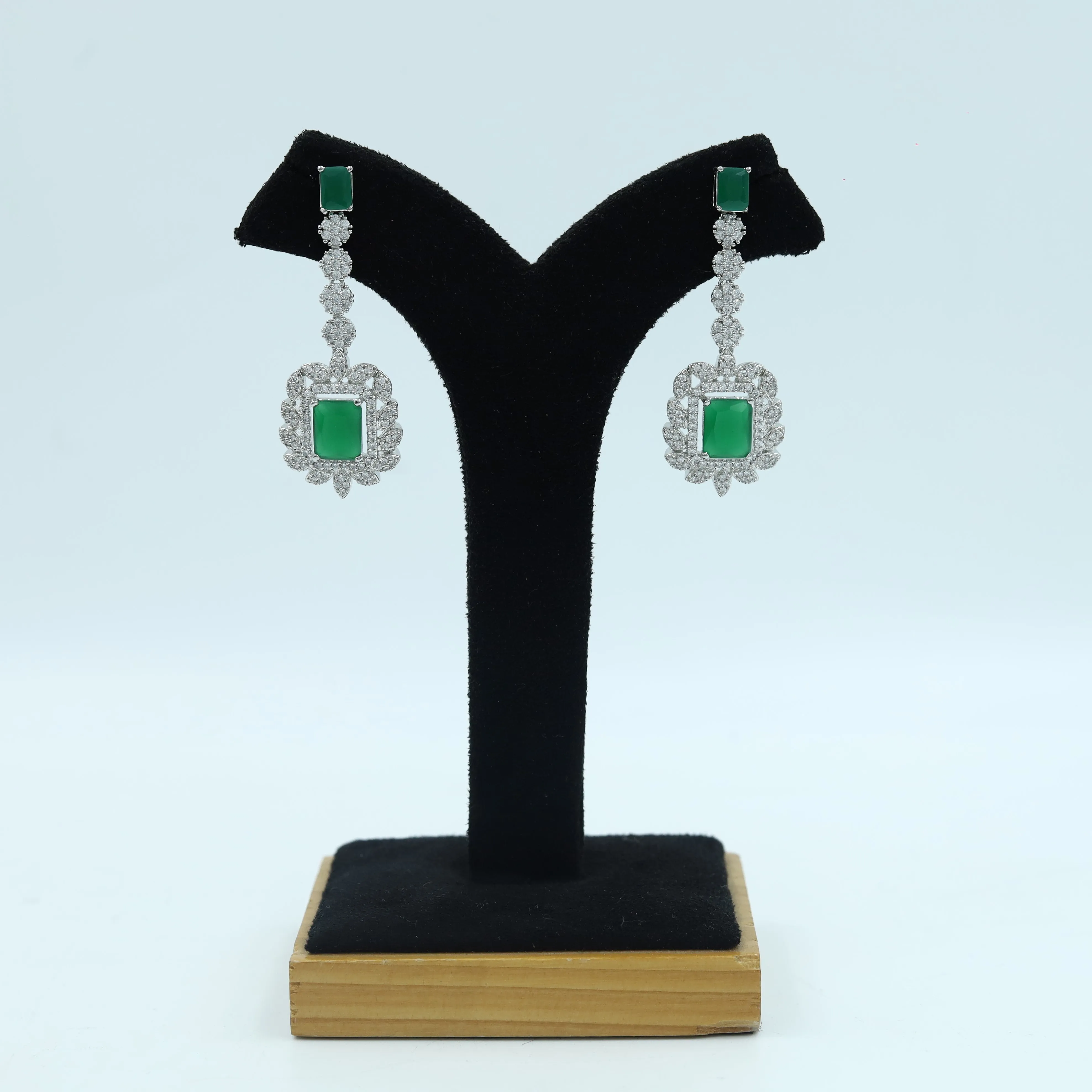 Long Neck Zircon/AD Necklace Set 10560-28