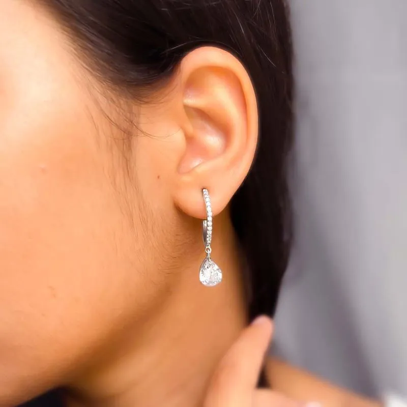 Pear Drop Zircon Dangles