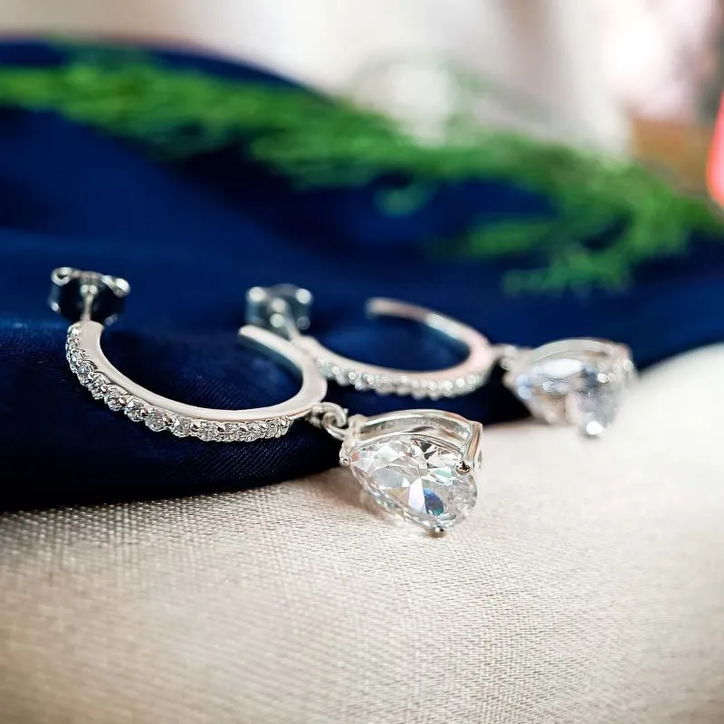 Pear Drop Zircon Dangles
