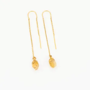 Raw Crystal Threaders  Earrings