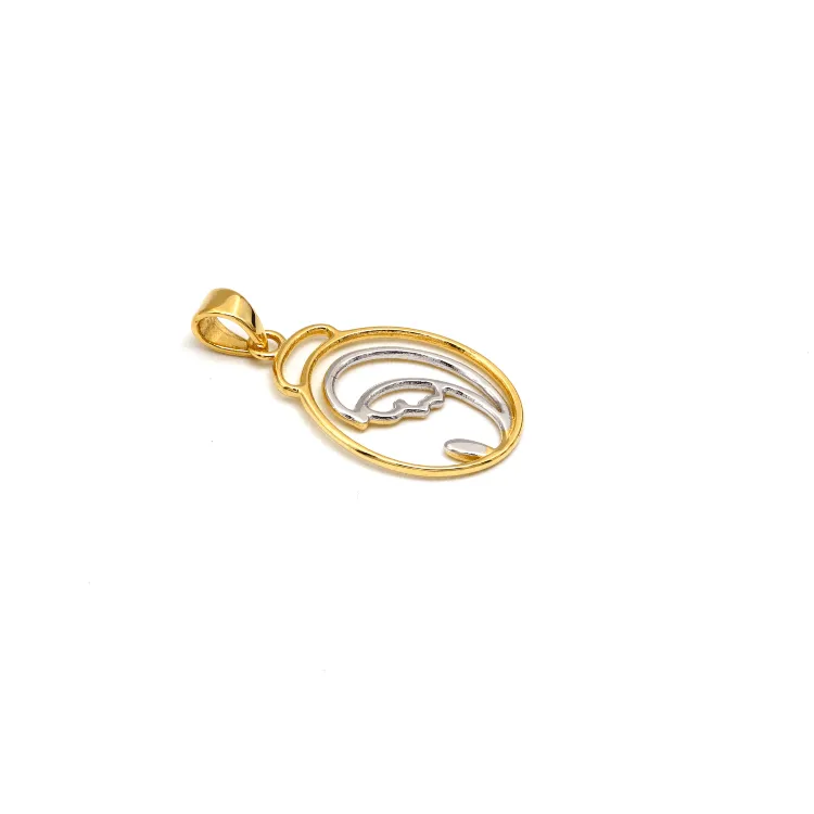 Real Gold 2 Color Mother Oval Pendant 1645 P 1905