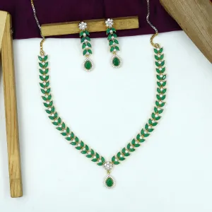 Round Neck Zircon/AD Necklace Set 14844-08