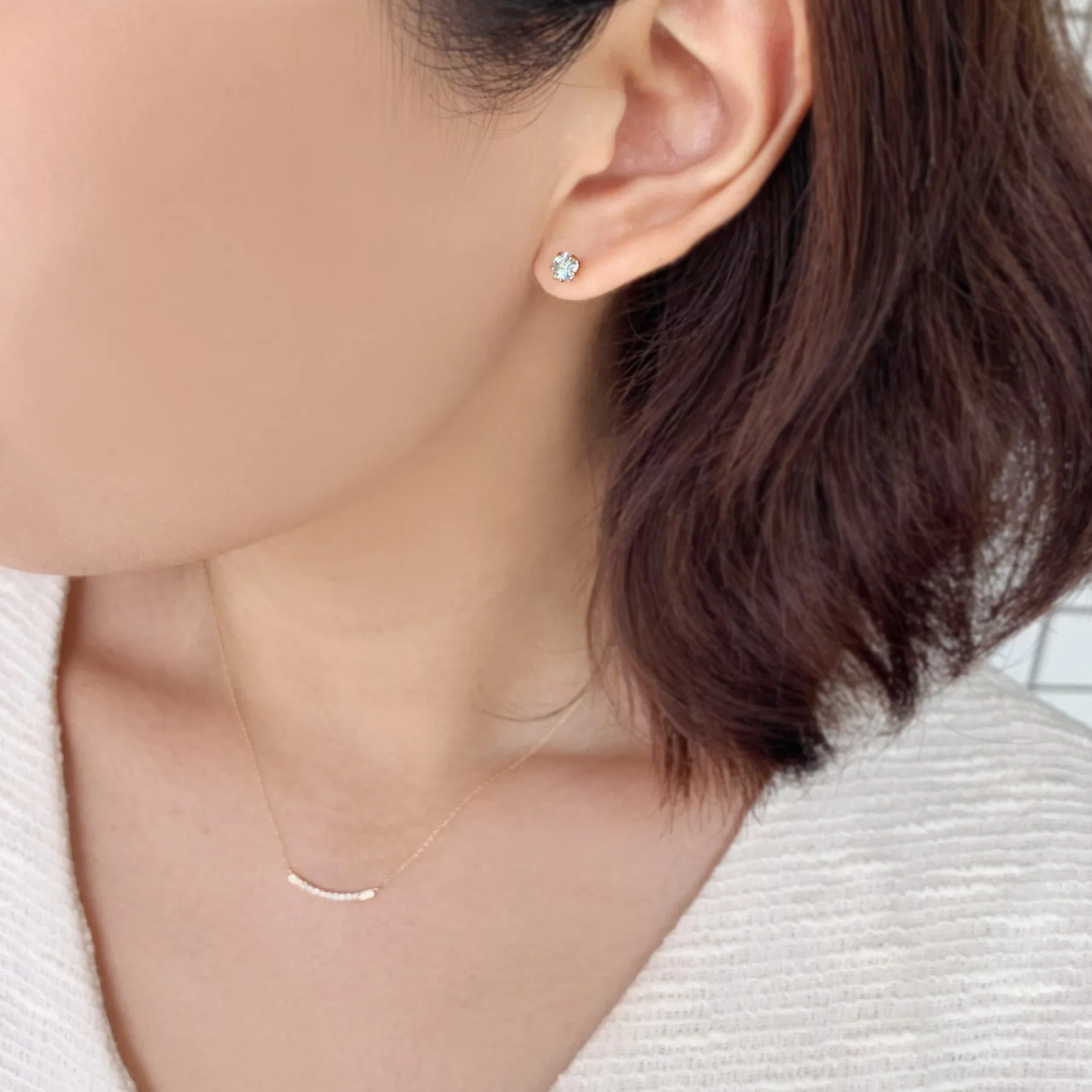 [Second Earrings] 18K Yellow Gold Blue Topaz Pentagon Cut Earrings