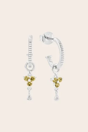 Silver Birthstone Hoops - August/Peridot