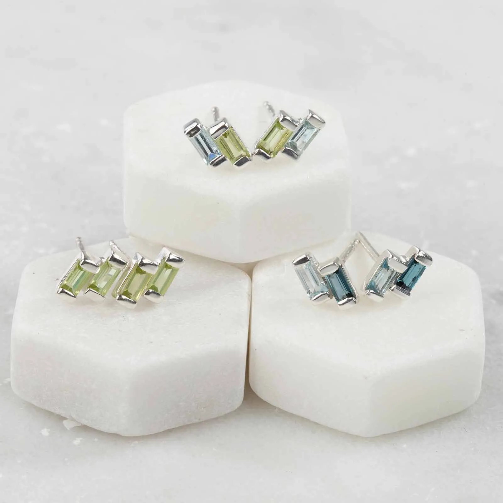 Silver Studs Blue Topaz Anais