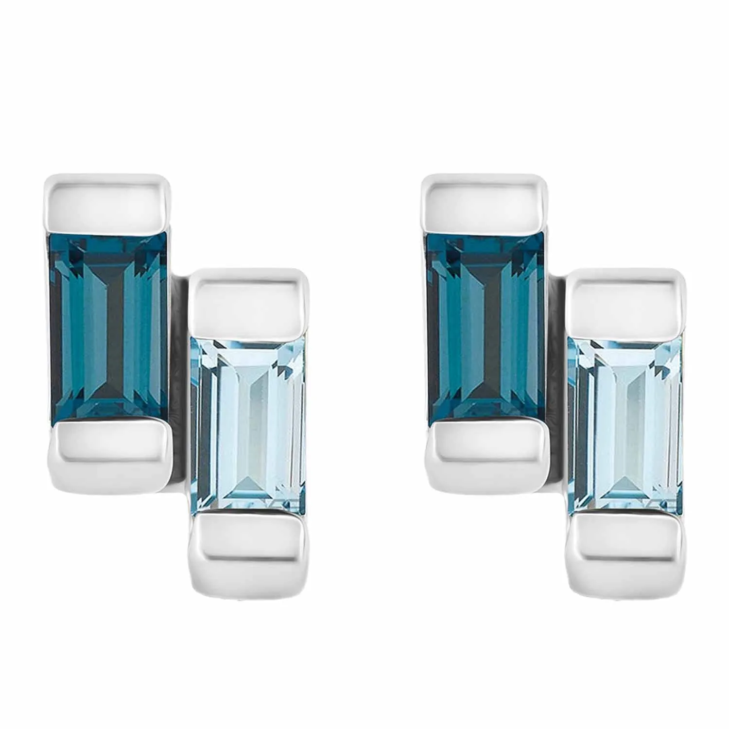 Silver Studs Blue Topaz Anais