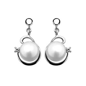 Silver Topaz And Pearl Earrings