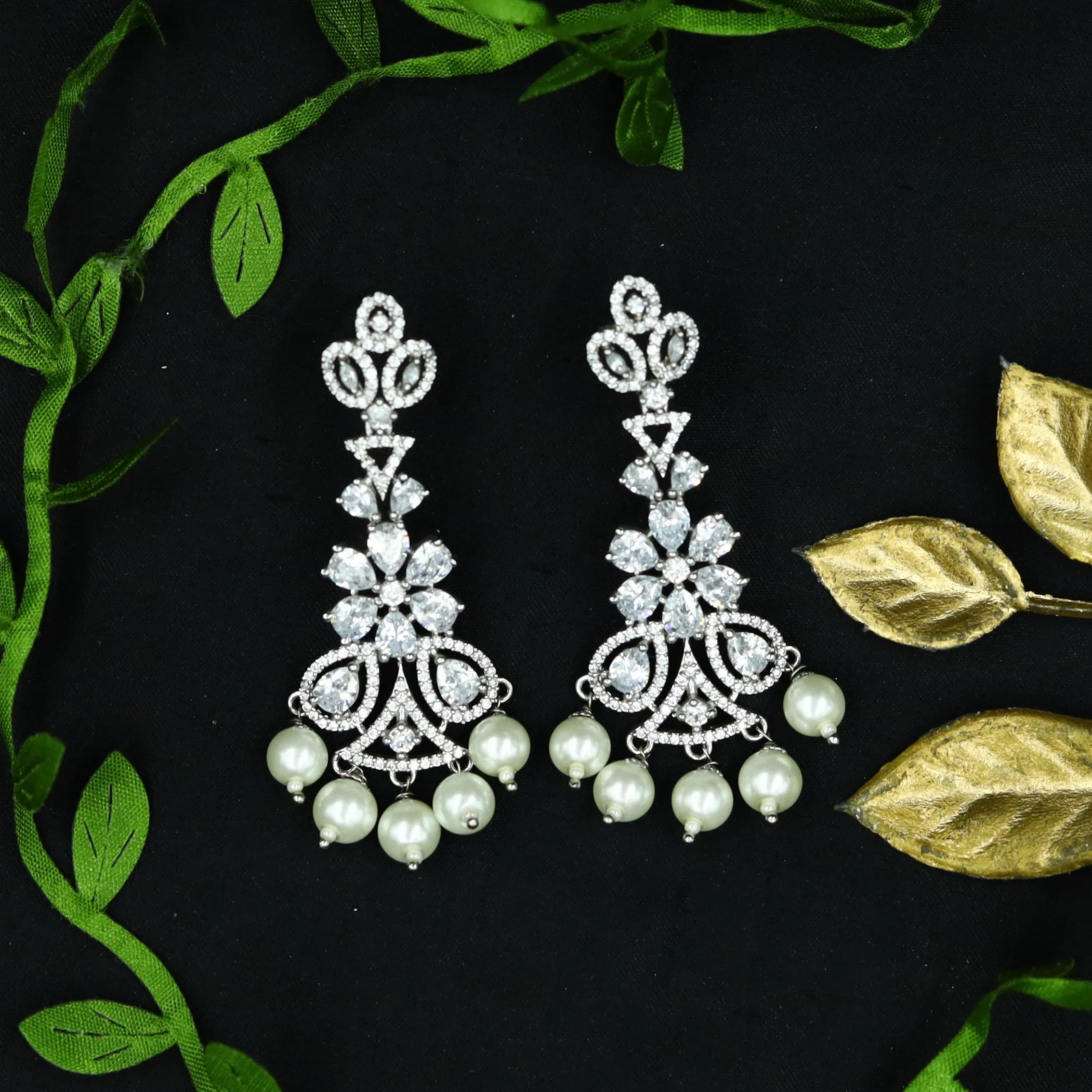 Silver Zircon/AD Choker Set 11569-7681