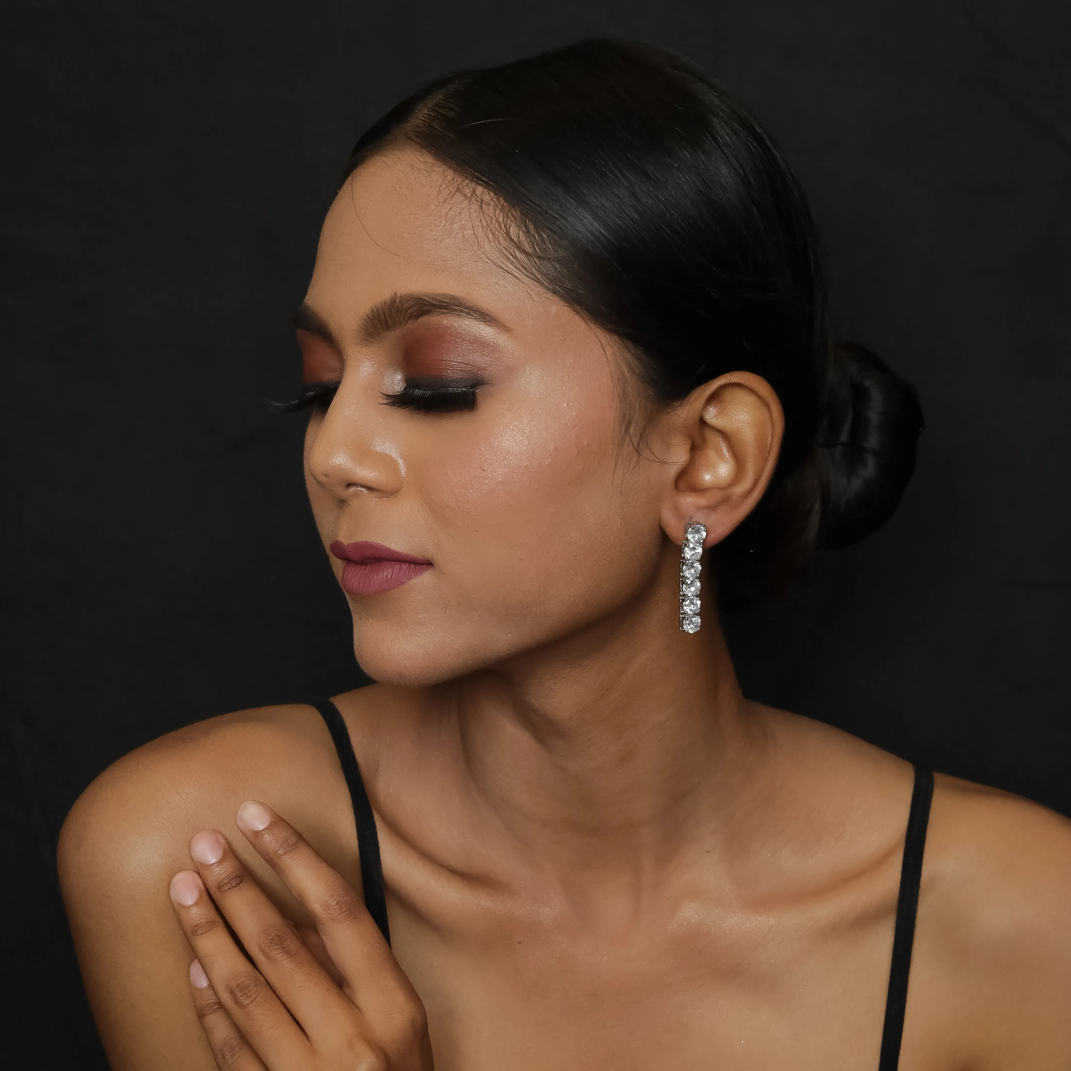Silver Zircon/AD Earring 12298-8709