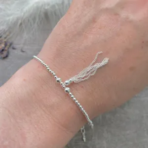 Tassel Bead Bracelet, Silver Tassel Jewellery