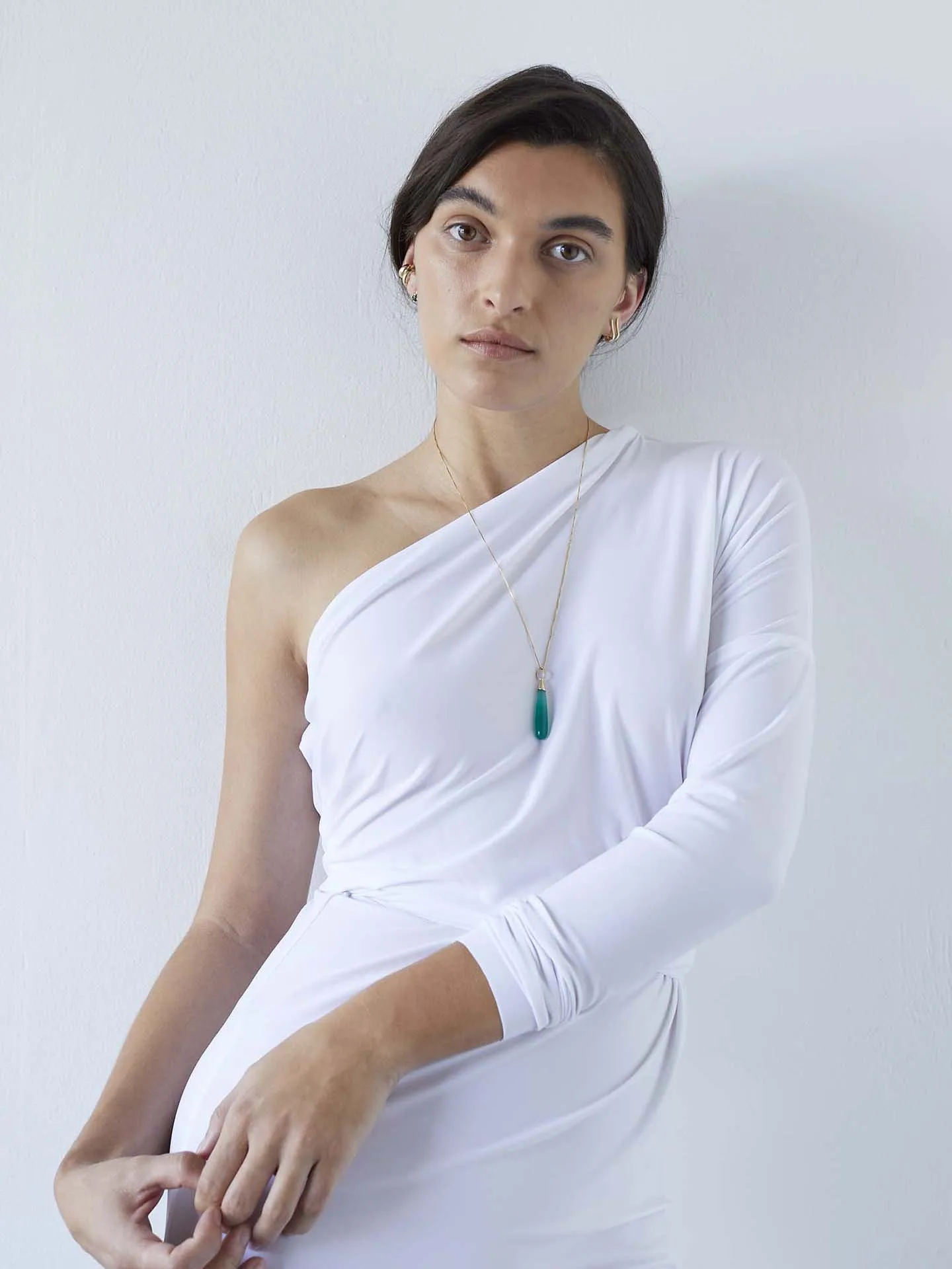 Vermeil Stone Teardrop Necklace - Archival Collection