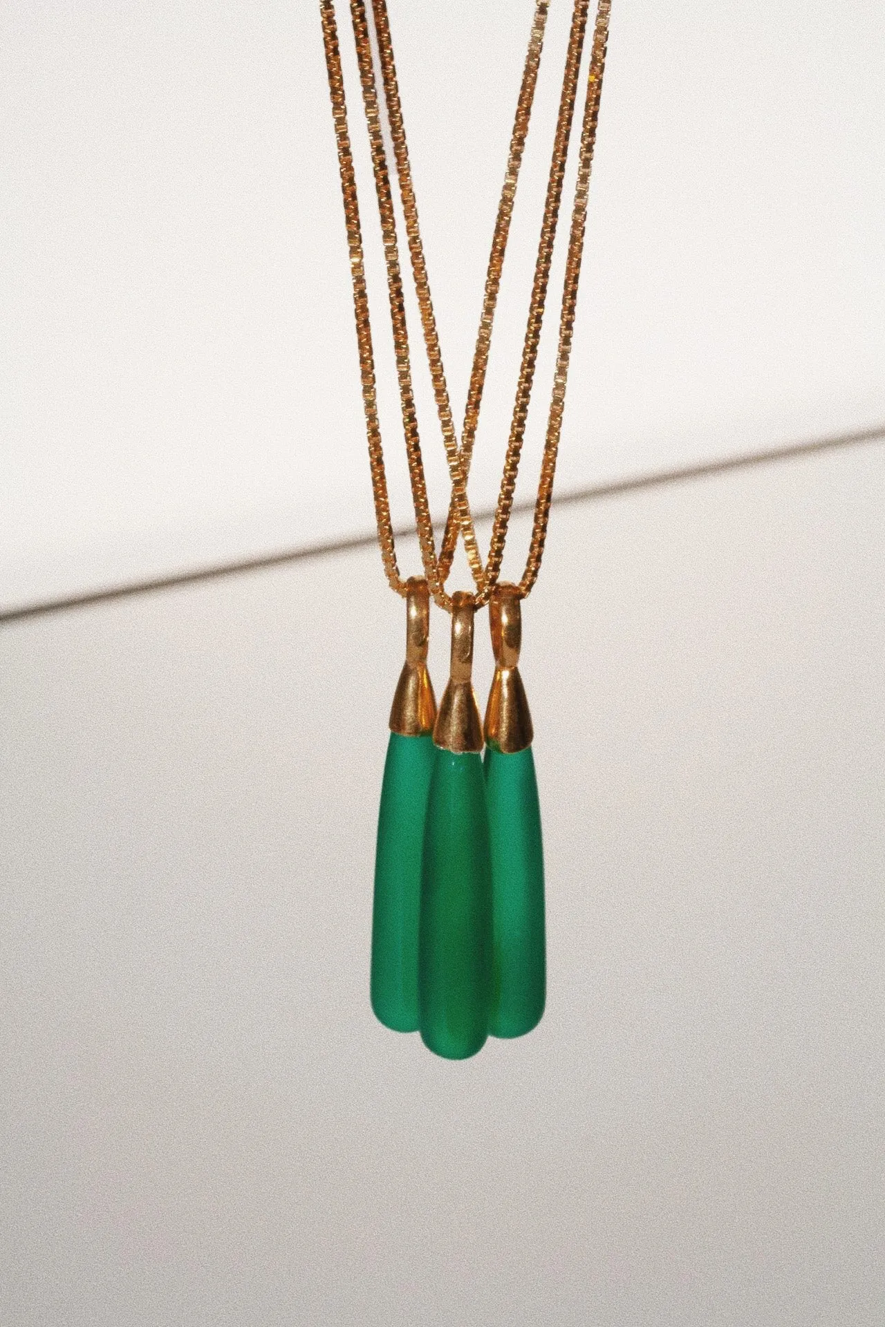 Vermeil Stone Teardrop Necklace - Archival Collection
